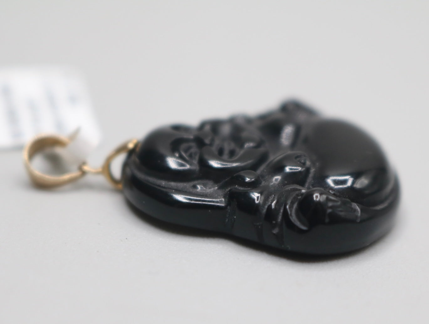 10K Yellow Gold Black Jade Buddha Charm (7.8 Grams)