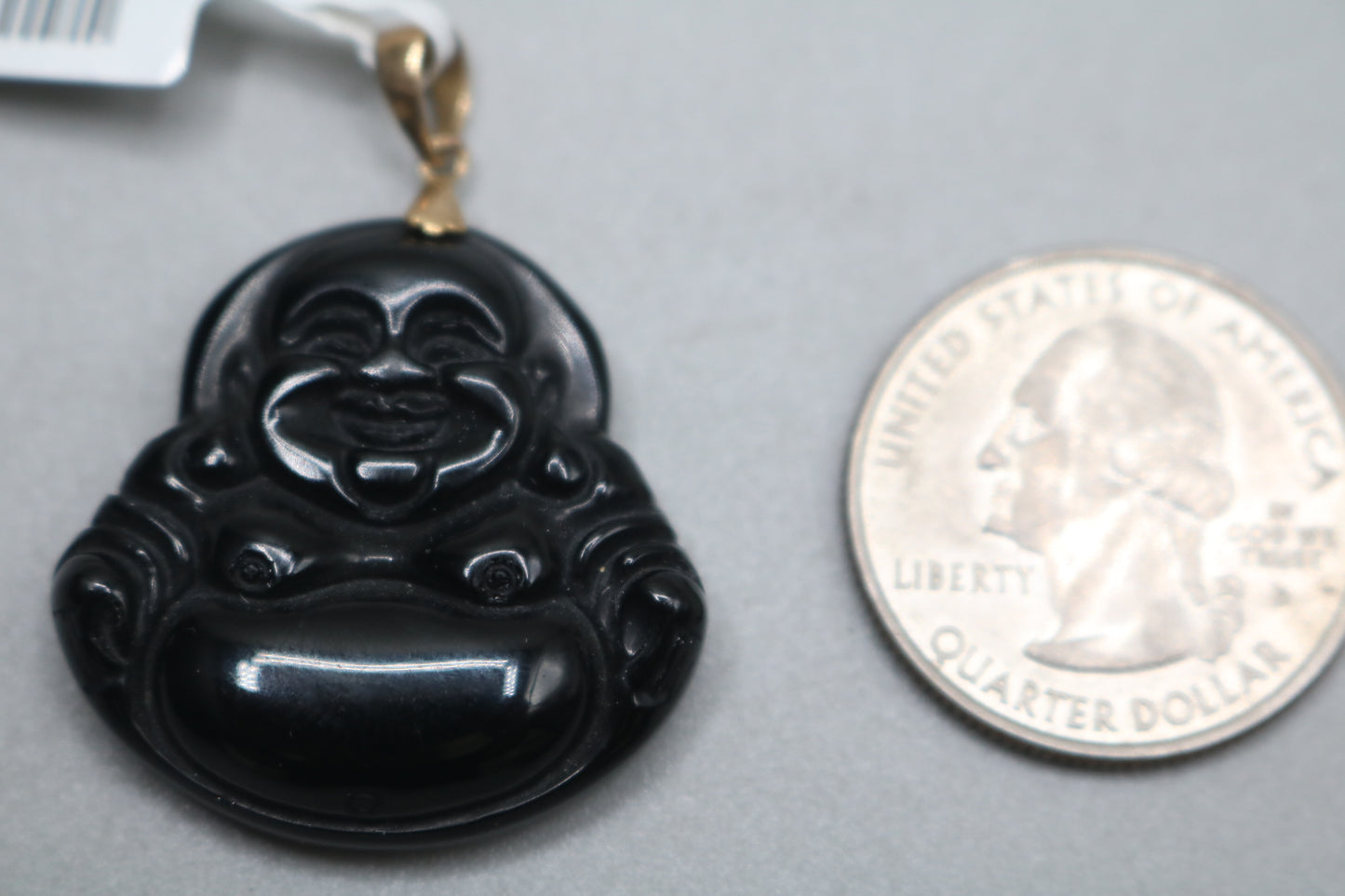 10K Yellow Gold Black Jade Buddha Charm (7.8 Grams)