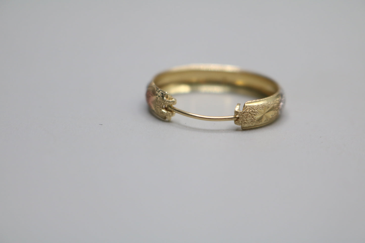 10K Three-Toned Fancy Hoop Style Earrings (3.2 Grams)