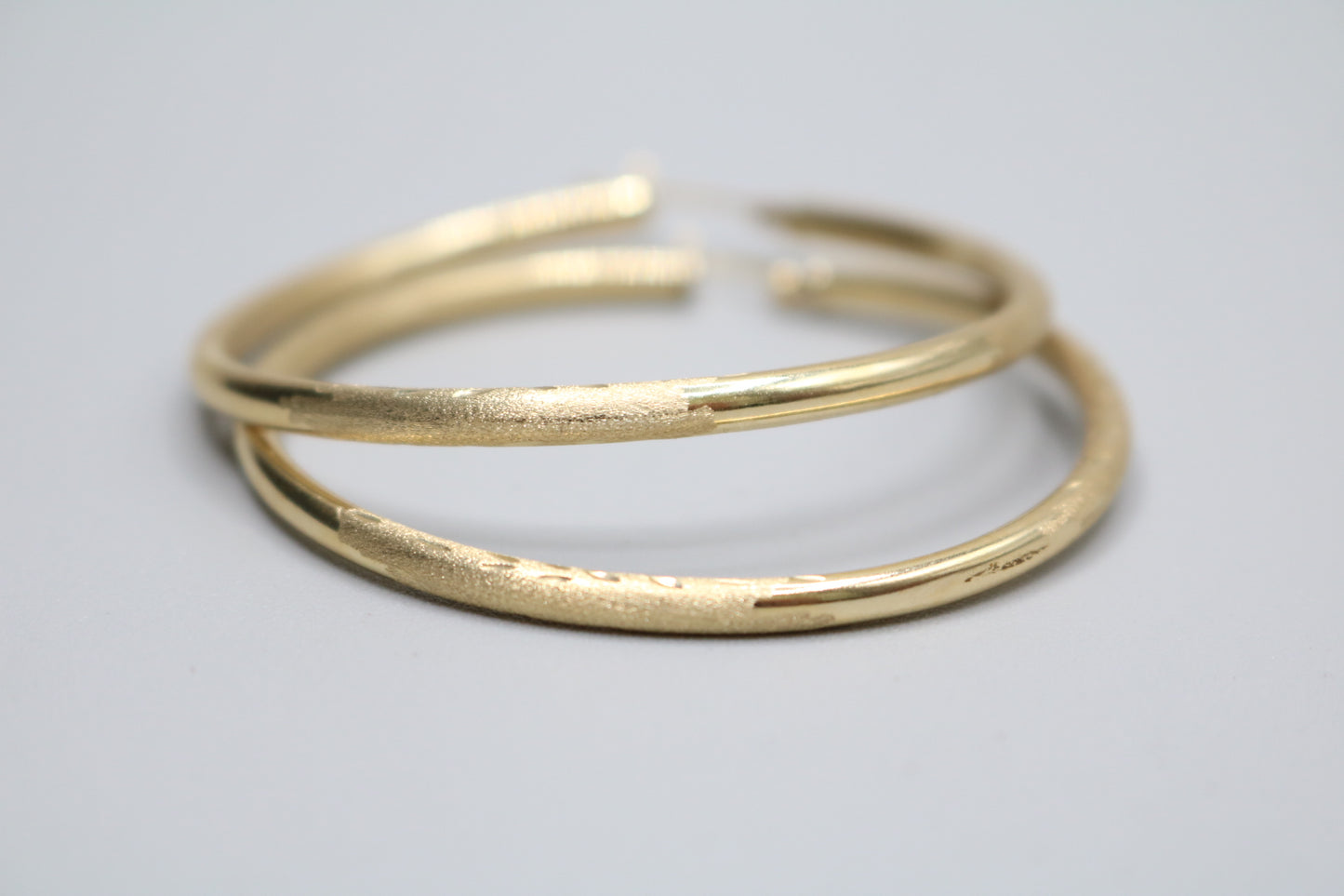 14K Yellow Gold Hoop Pair Earrings (4.5 Grams)