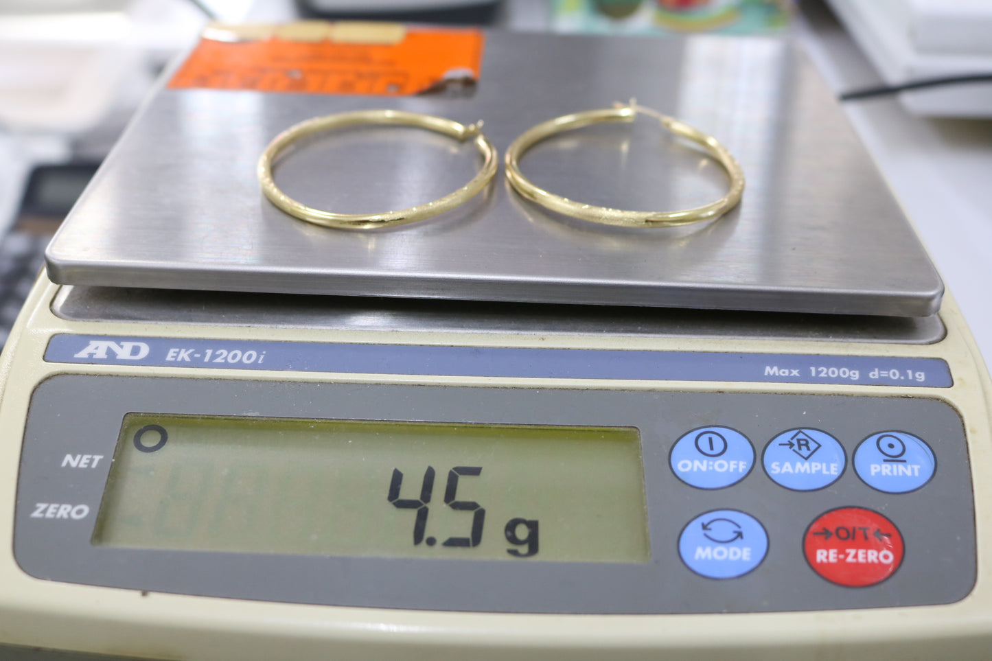 14K Yellow Gold Hoop Pair Earrings (4.5 Grams)