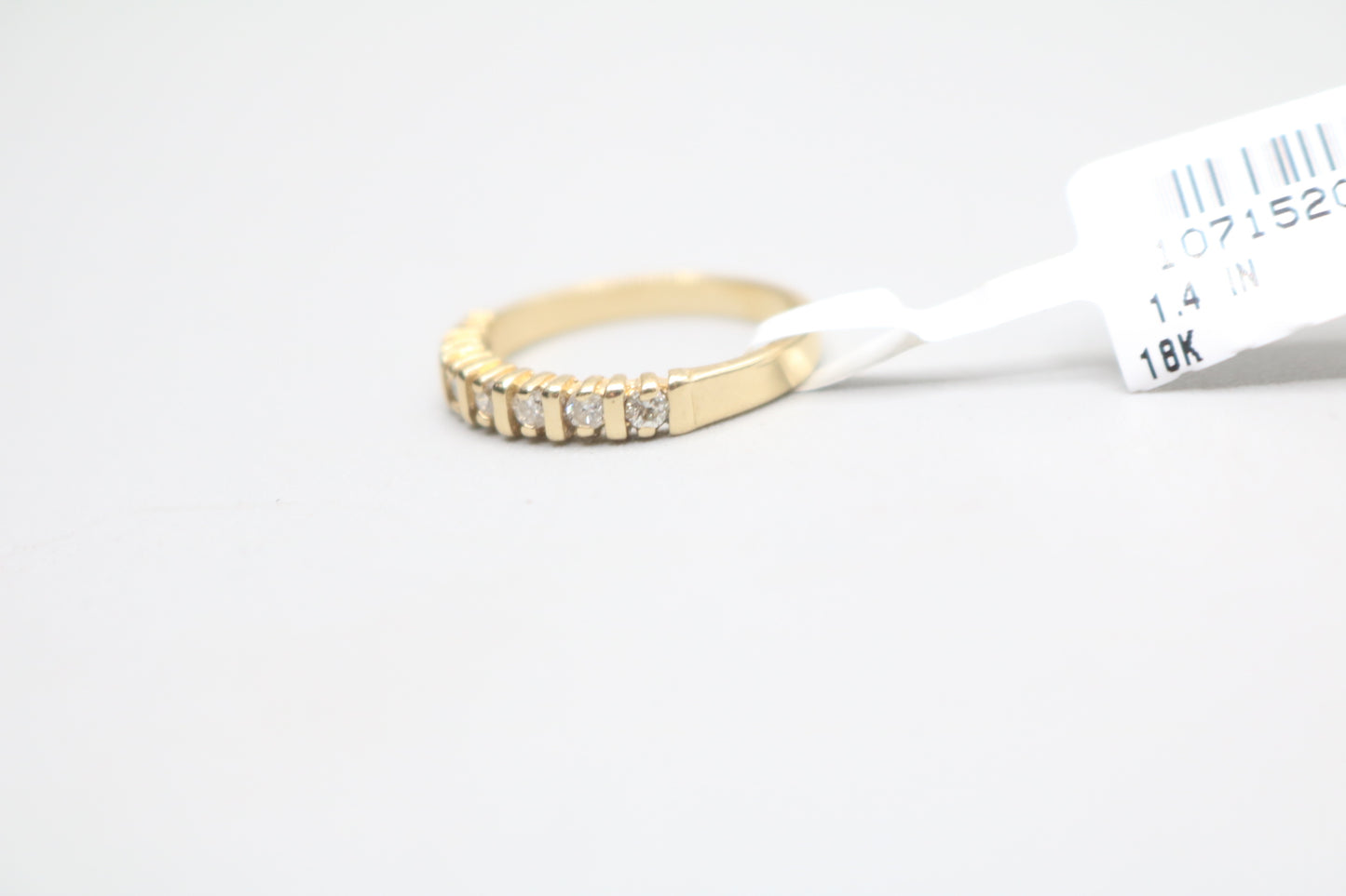 14K Yellow Gold Diamond Channel Band Ring (Size 5 1/2)