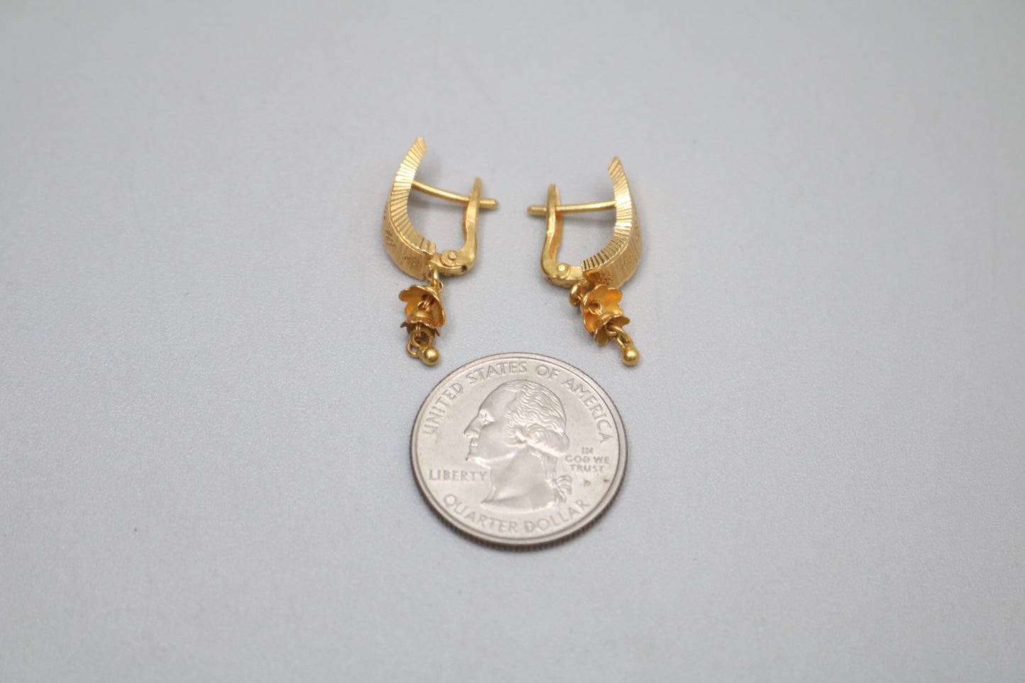 22K Yellow Gold Lever Earrings