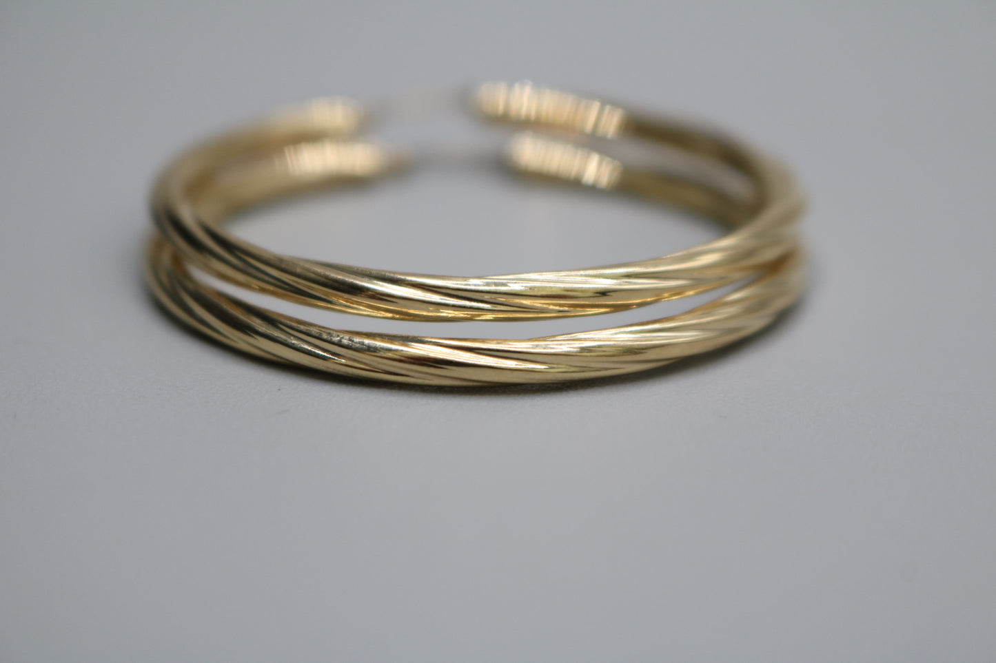 14K Yellow Gold Twist Hoop Earrings (5.5 Grams)