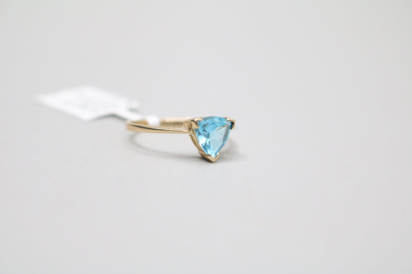 14K Yellow Gold Trilliant Cut Topaz Promise Ring (Size 6 3/4)