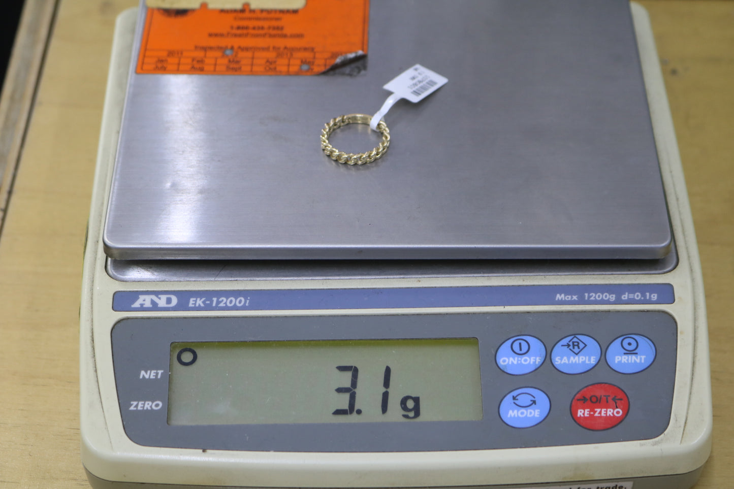 14K Yellow Gold Double Curb Style Ring (Size 7 1/2)