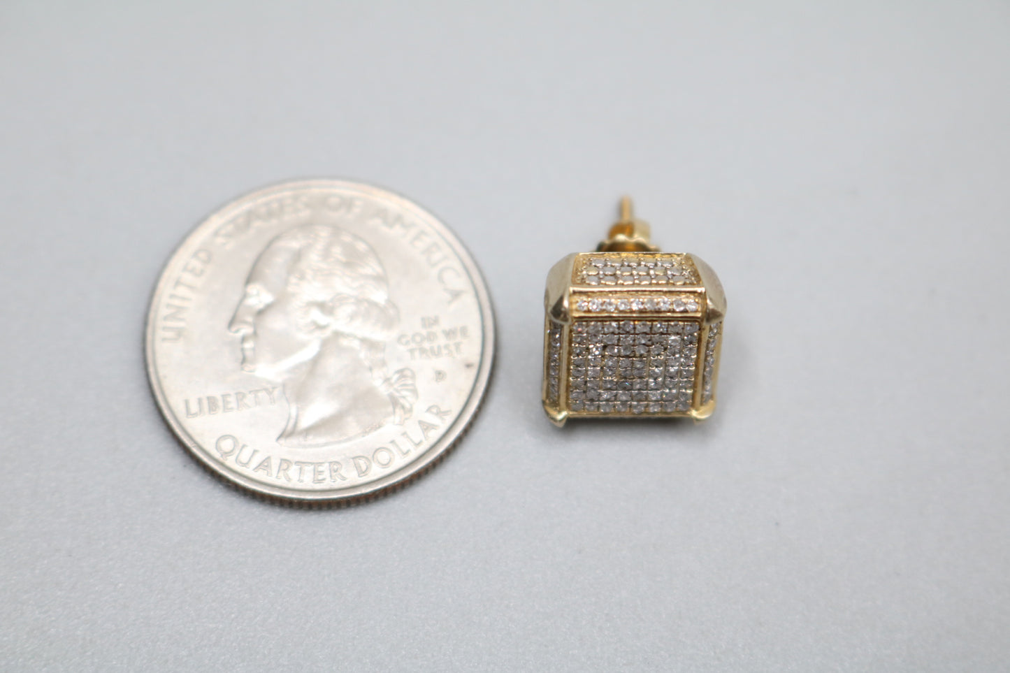 10K Yellow Gold Single Diamond Stud Earring (3.3 Grams)