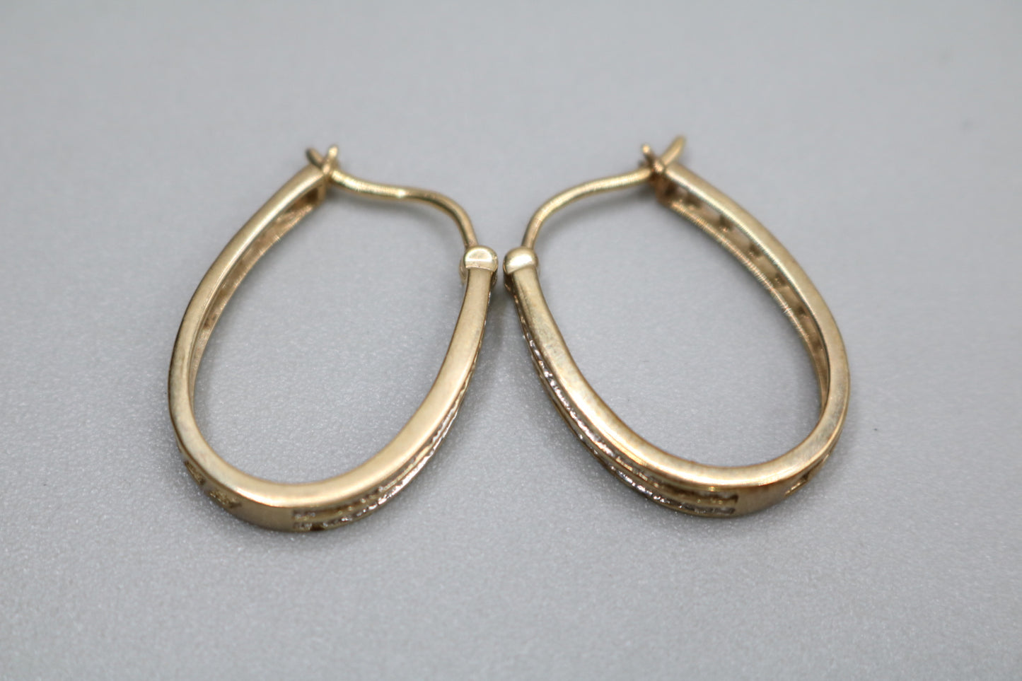 10K Yellow Gold Diamond Hoop Earrings (3.3 Grams)
