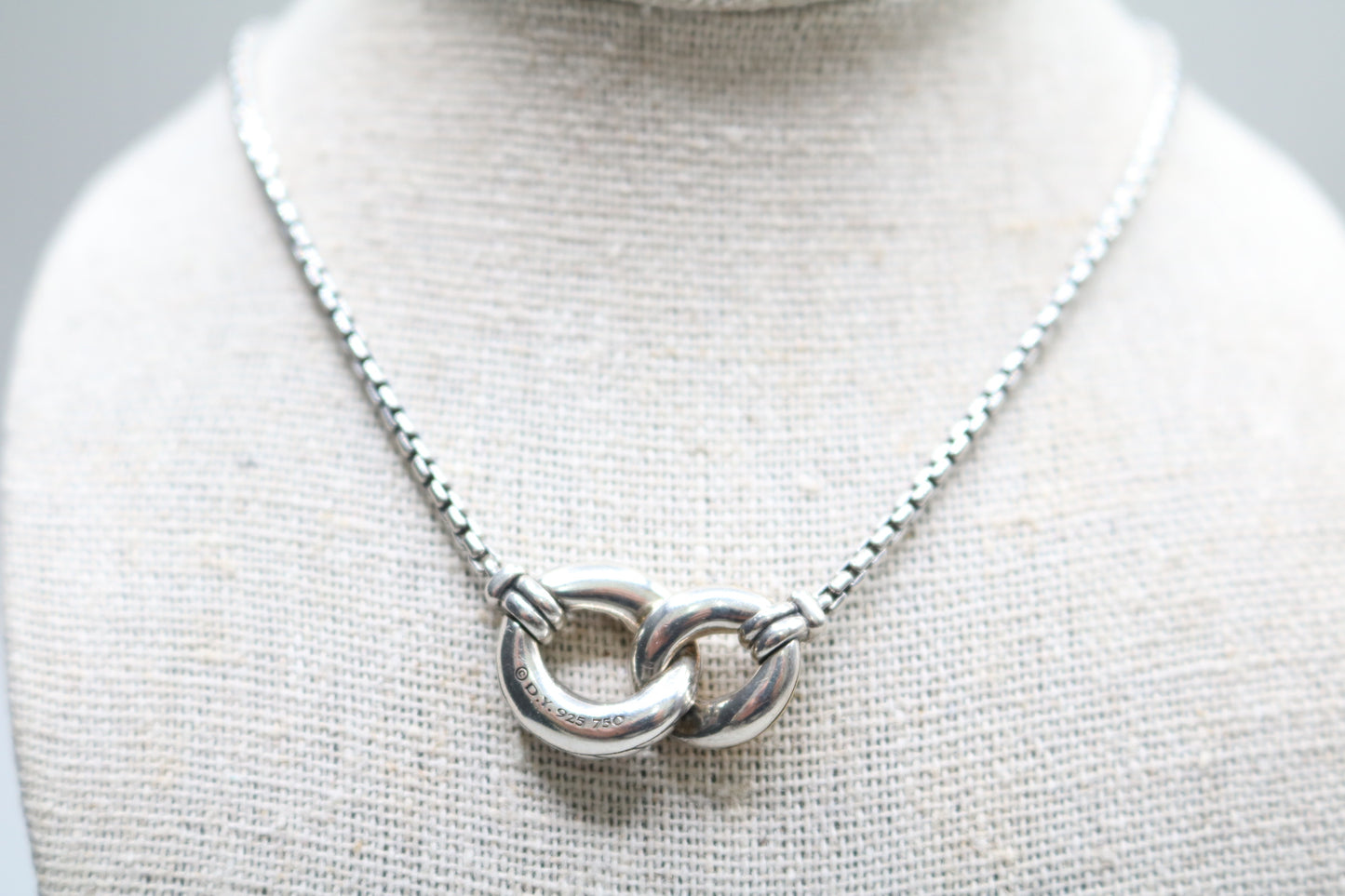 David Yurman Sterling Silver & 18K Gold Belmont Curb Link Necklace (17 Inches)