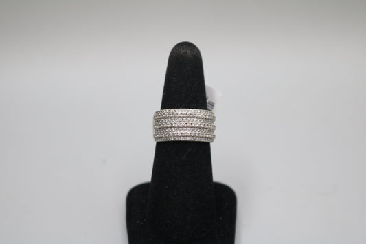 10K White Gold Diamond Channel Setting Band Ring (1.47CTW) No Shipping