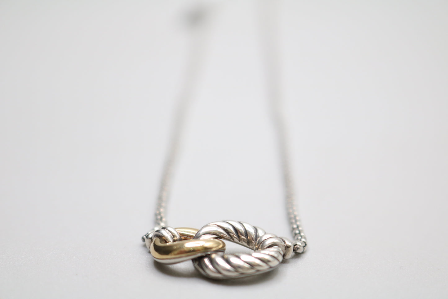 David Yurman Sterling Silver & 18K Gold Belmont Curb Link Necklace (17 Inches)
