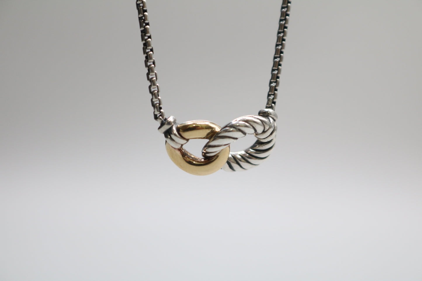David Yurman Sterling Silver & 18K Gold Belmont Curb Link Necklace (17 Inches)