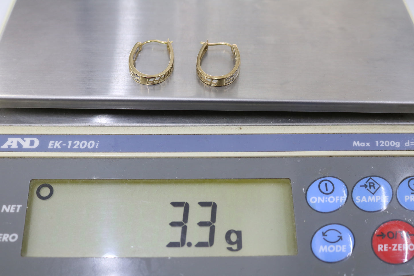 10K Yellow Gold Diamond Hoop Earrings (3.3 Grams)