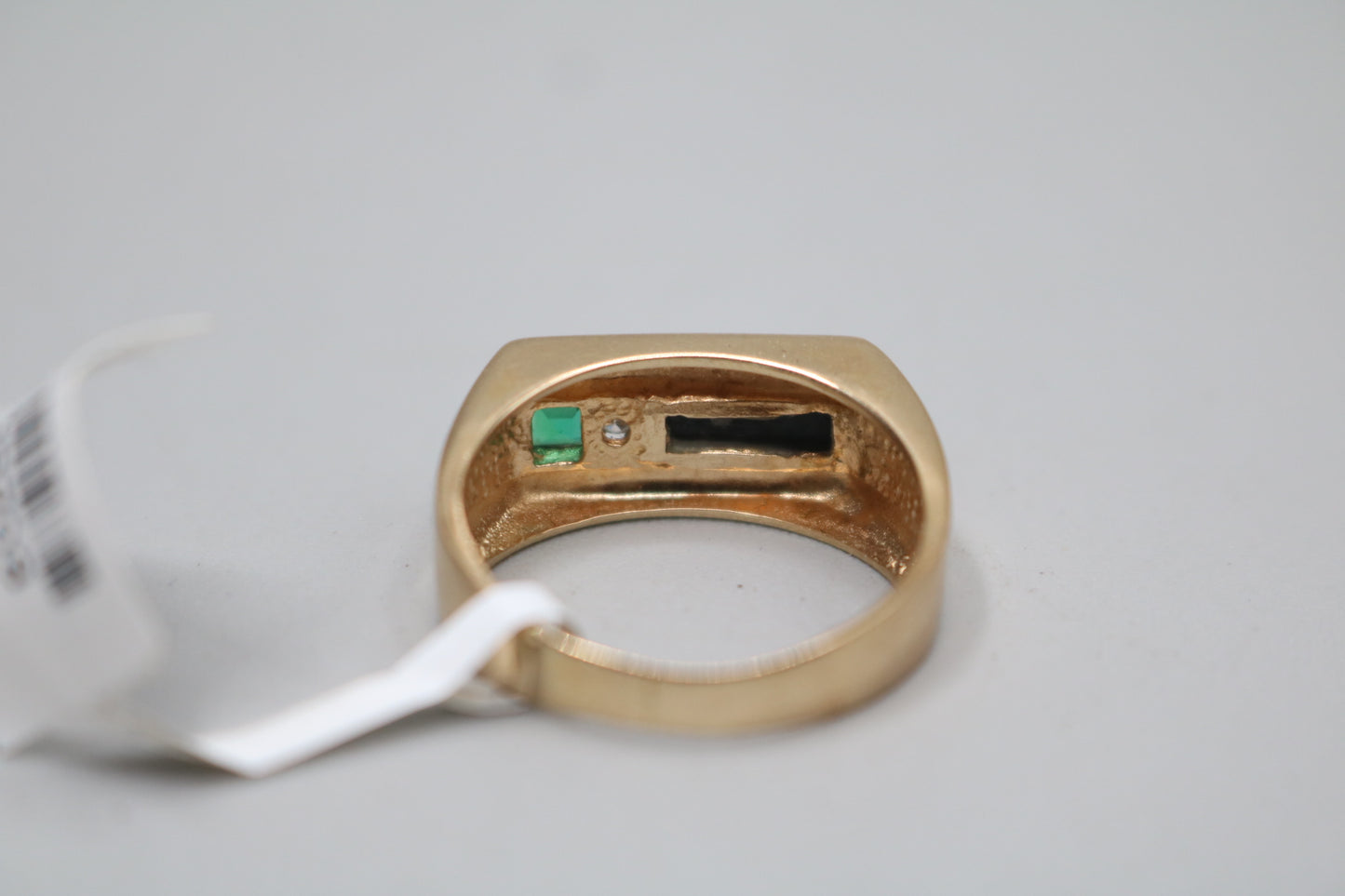 10K Yellow Gold Signet Diamond Men's Ring (Size 10)