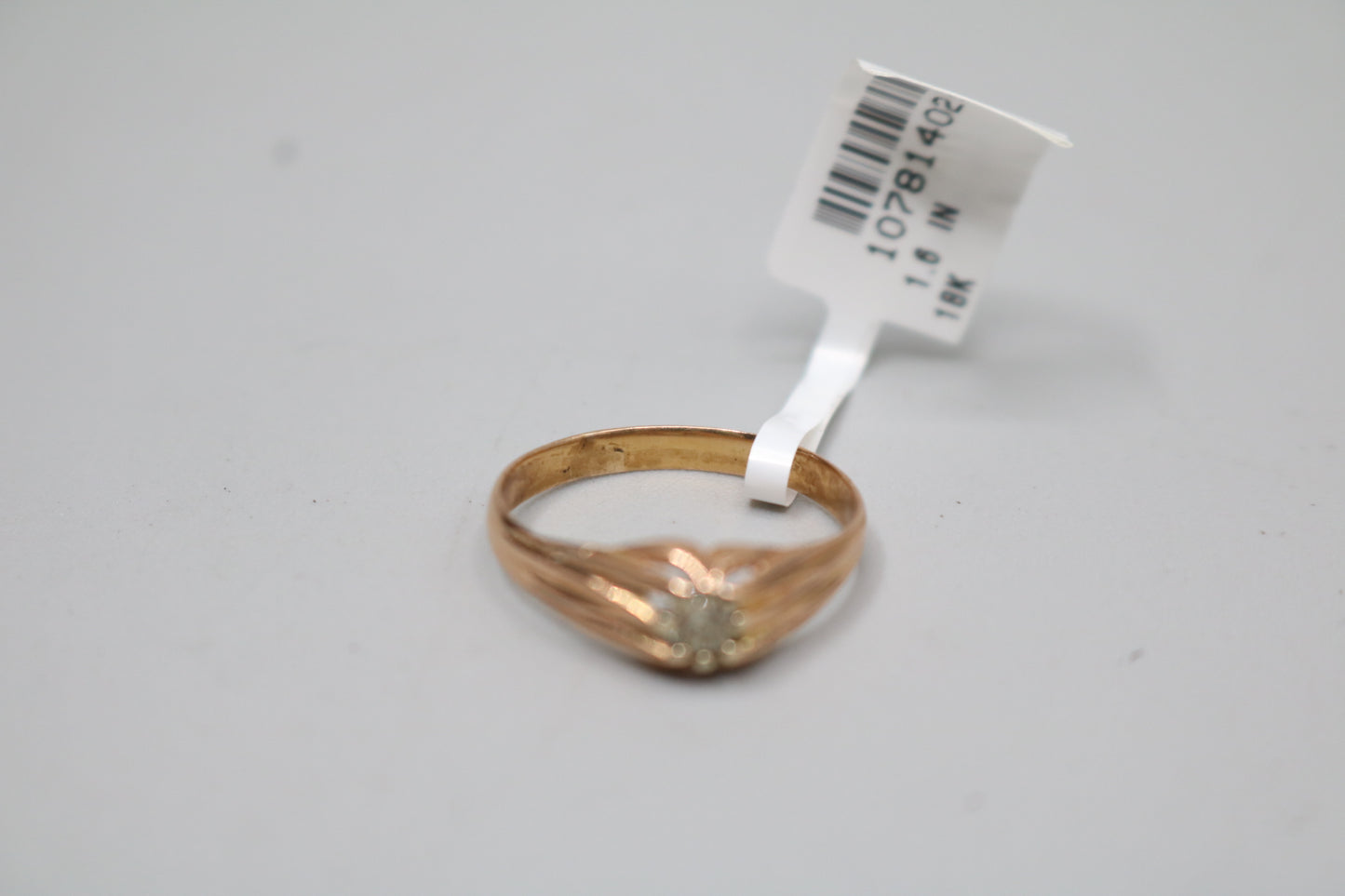 18K Rose Gold Fancy Solitaire Diamond Ring (Size 8 1/2)