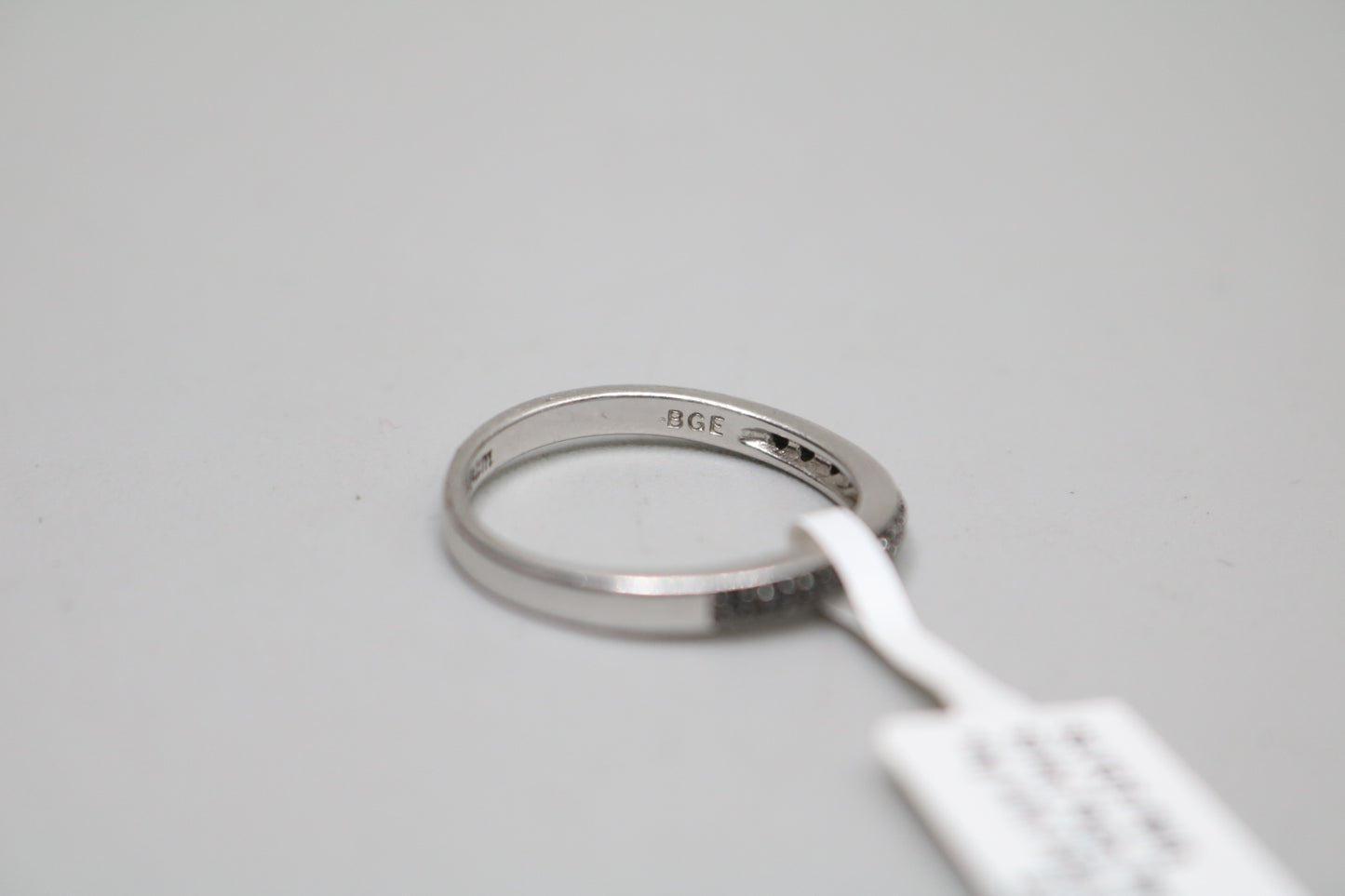 925 Sterling Silver Channel Setting Band Ring (size 10)