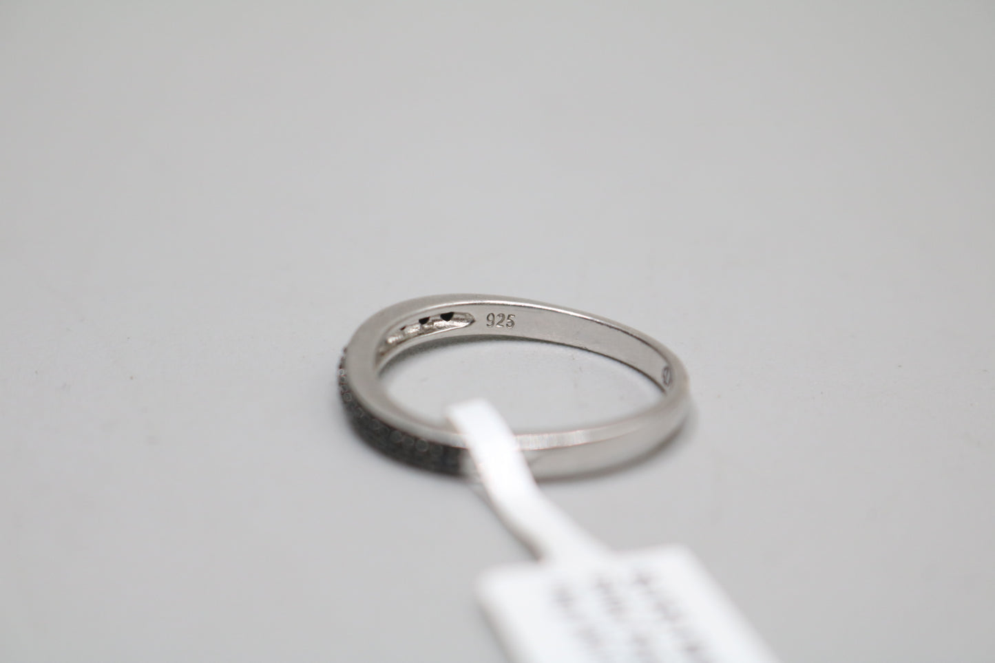 925 Sterling Silver Channel Setting Band Ring (size 10)