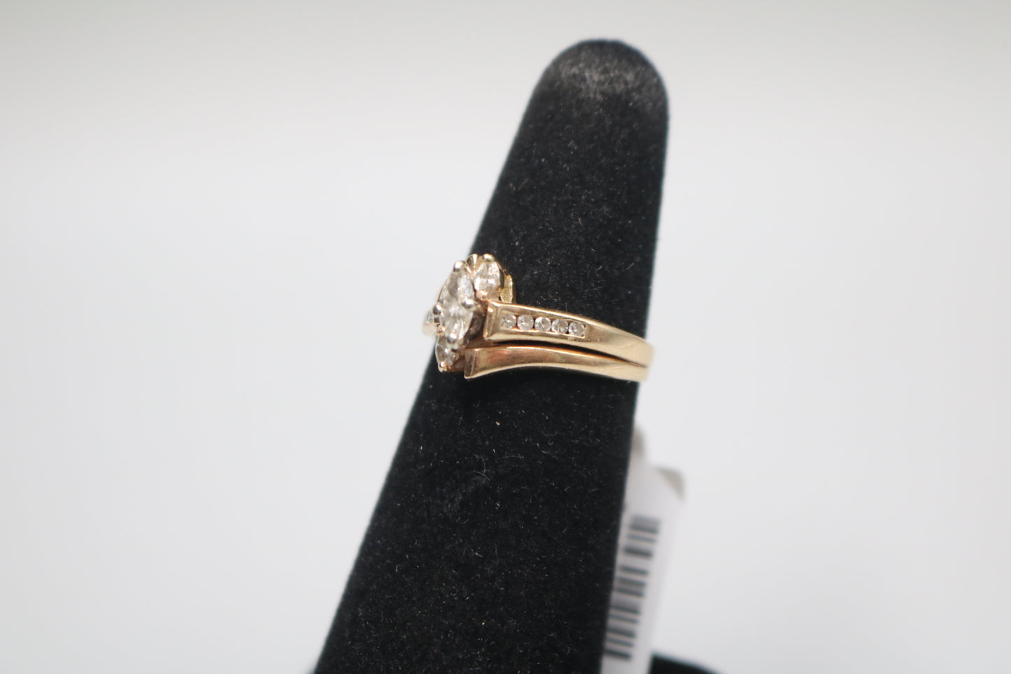 14K Yellow Gold Bypass Marquise Diamond Engagement Ring (Size 5 1/2)
