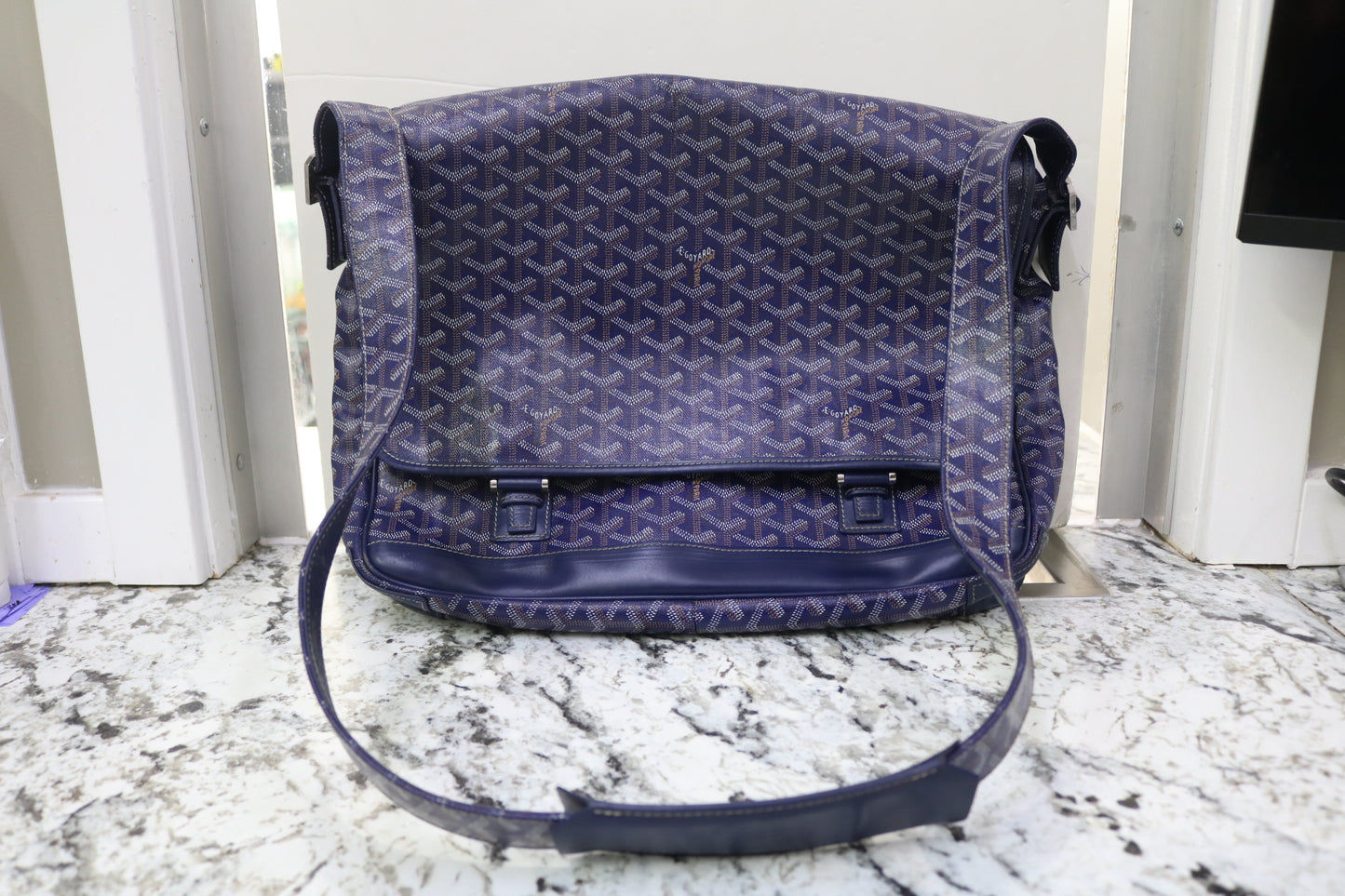 Goyard Grand Bleu GM Blue Messenger Bag (Local Purchase Only)
