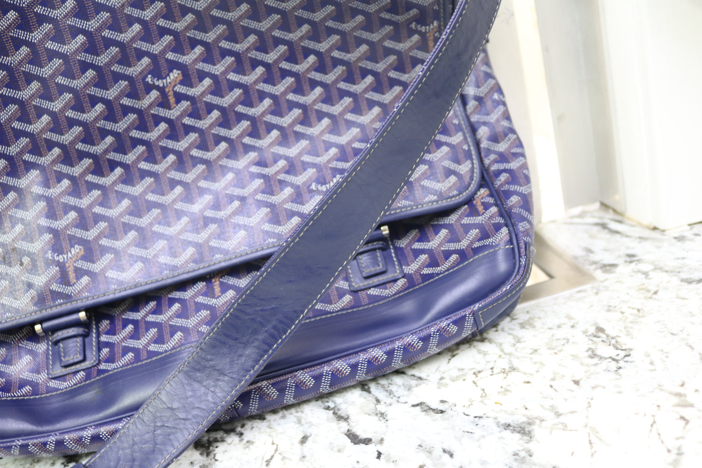 Goyard Grand Bleu GM Blue Messenger Bag (Local Purchase Only)