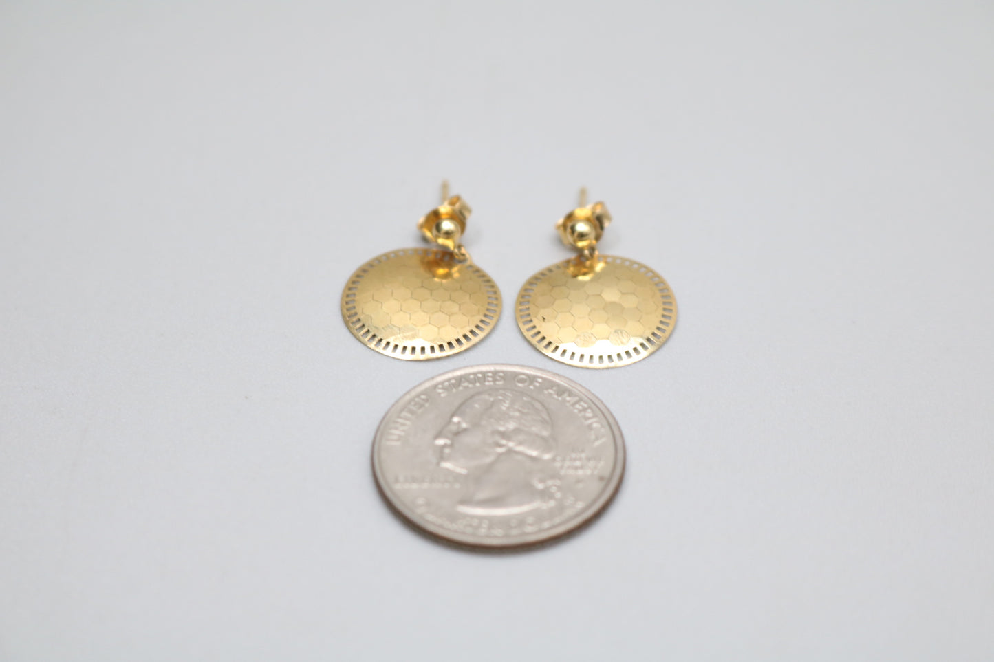 18K Yellow Gold Fancy Round Earrings (1.8 Grams)