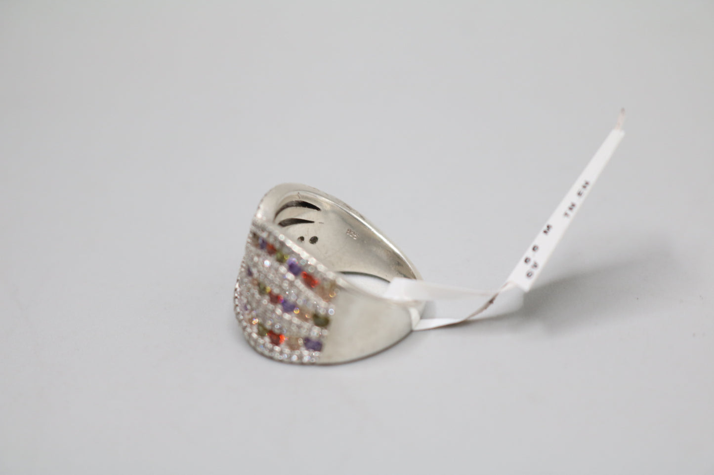 Sterling Silver Bypass Multicolor Ring (Size 7 3/4)