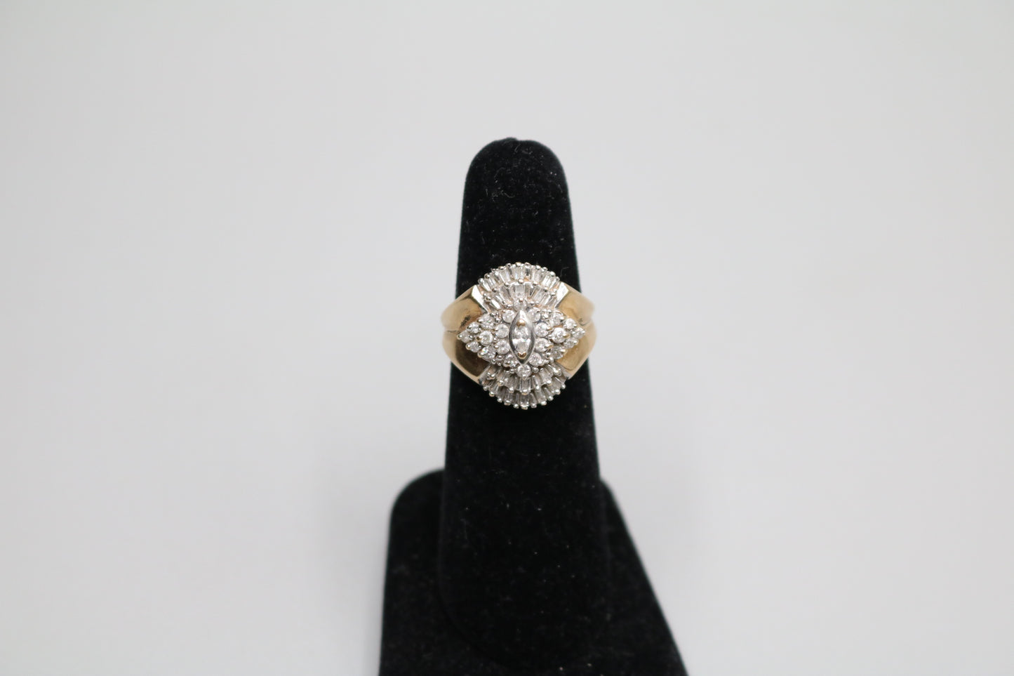 10K Yellow Gold Diamond Cluster Ring Size of 6 & 1/2