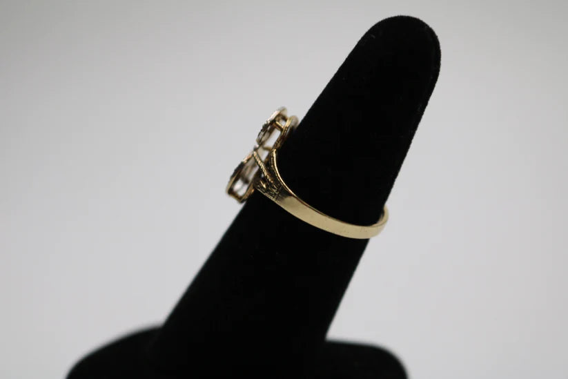 10k Two Tone Gold Letter S Ring (SIZE 7 1/4)