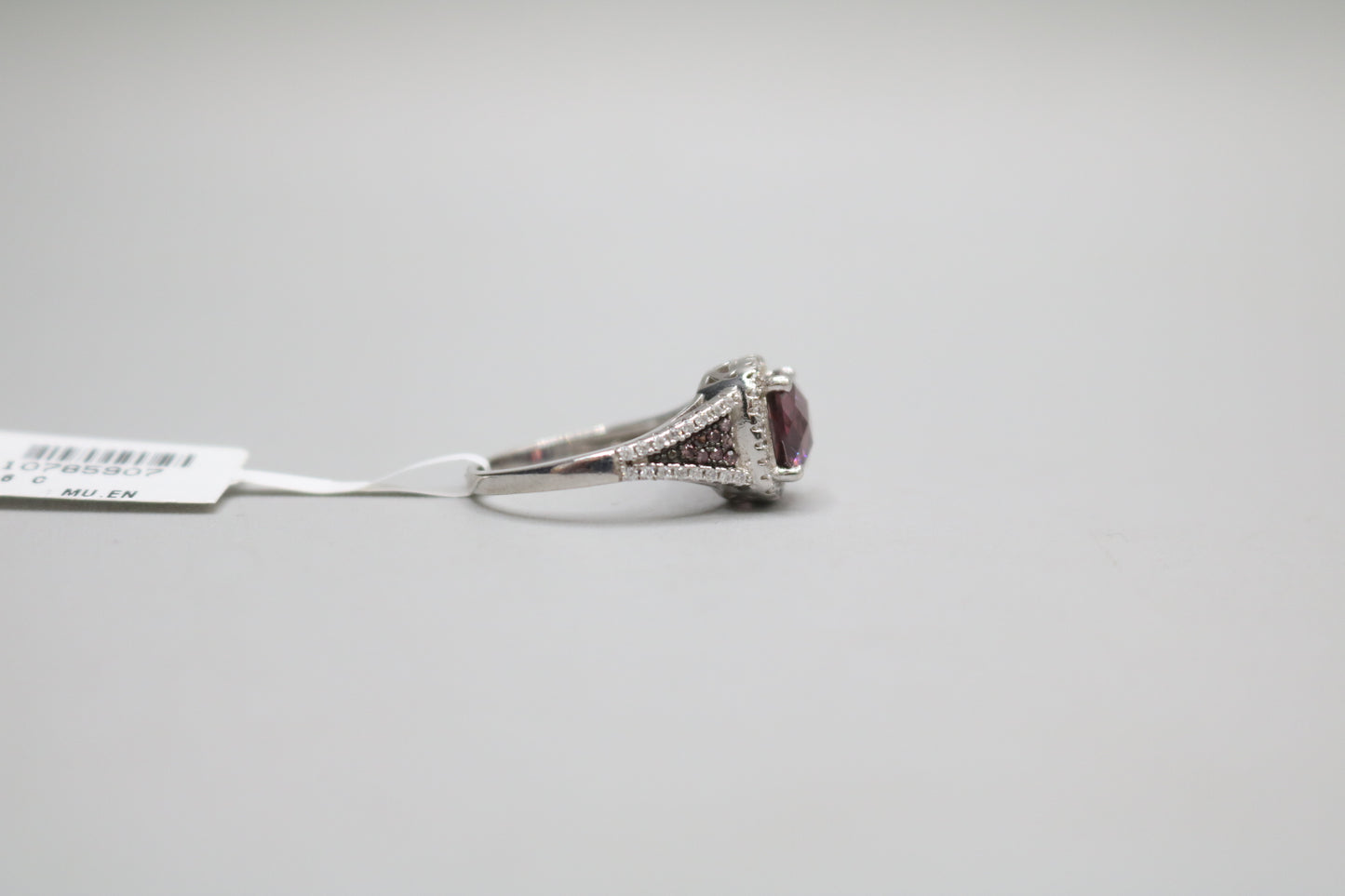 Sterling Silver Ring with Pink and Clear Stones (Size 7)