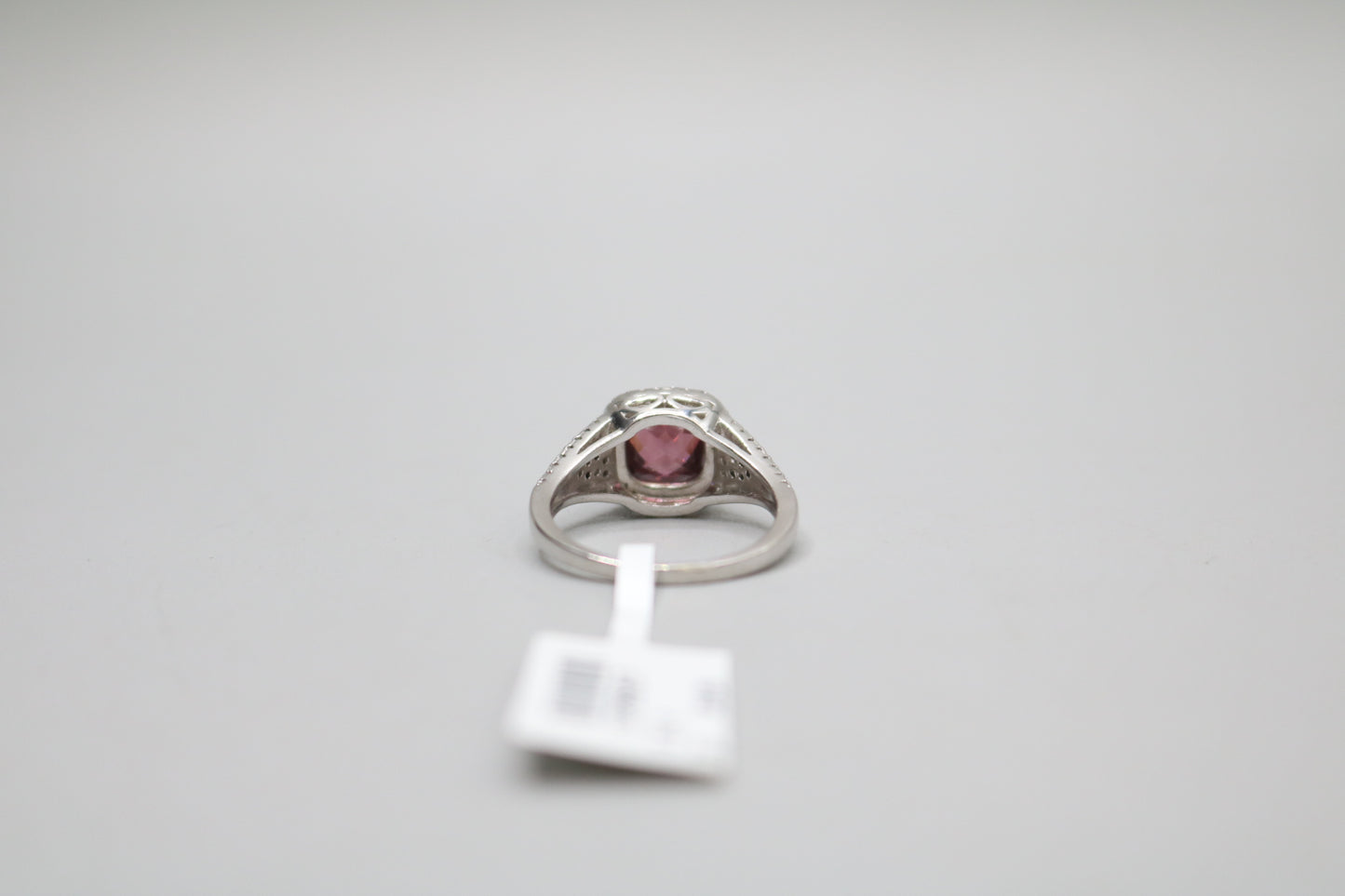 Sterling Silver Ring with Pink and Clear Stones (Size 7)