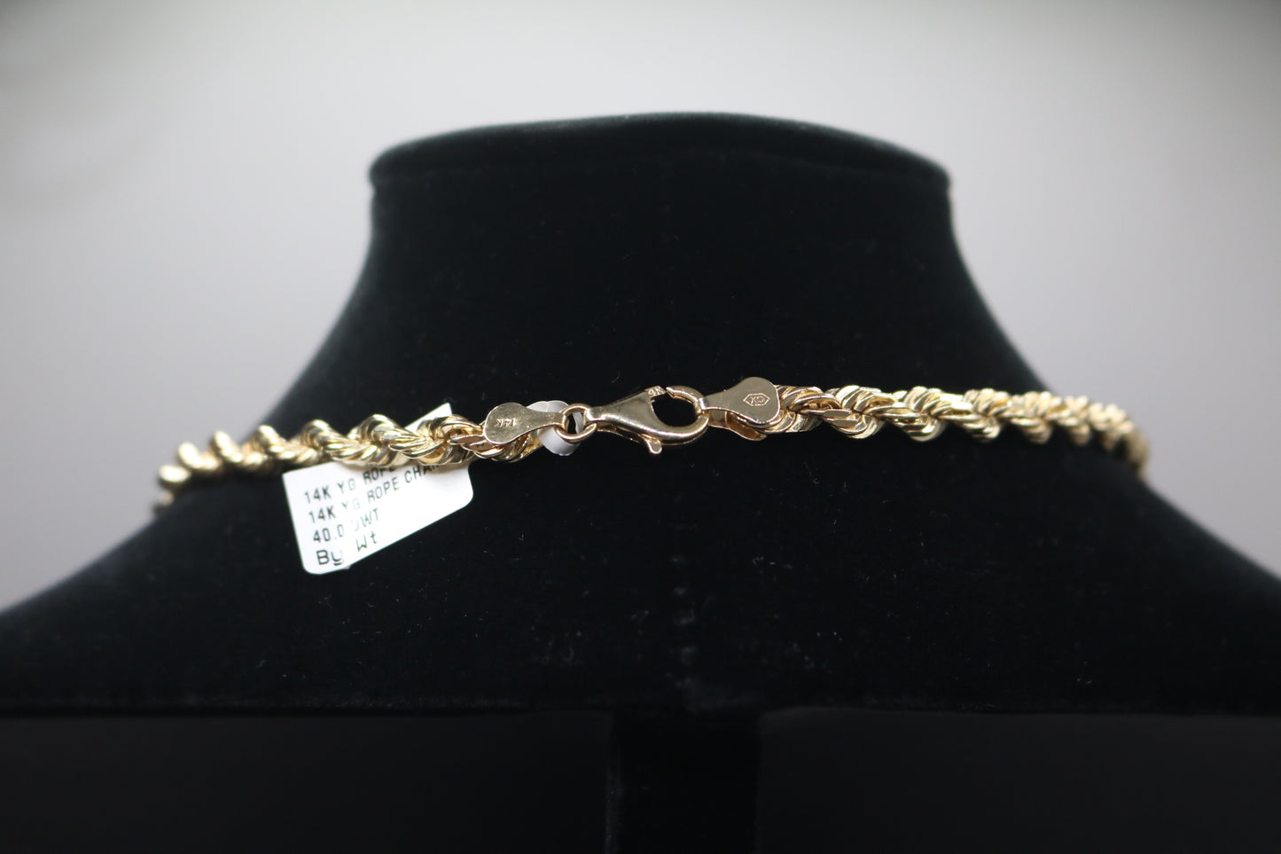14K Yellow Gold Rope Necklace (24 Inches) (Local Purchase Only)