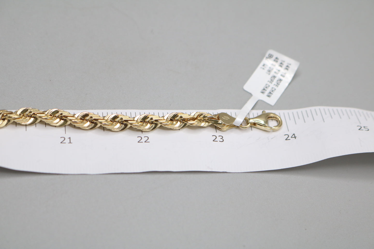 14K Yellow Gold Rope Necklace (24 Inches) (Local Purchase Only)