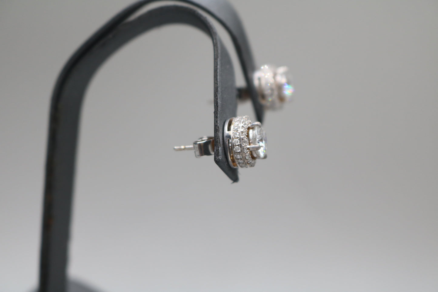 18K White Gold Moissanite & Diamond Stud Earrings (2.00 CTW & 0.80 CTW)