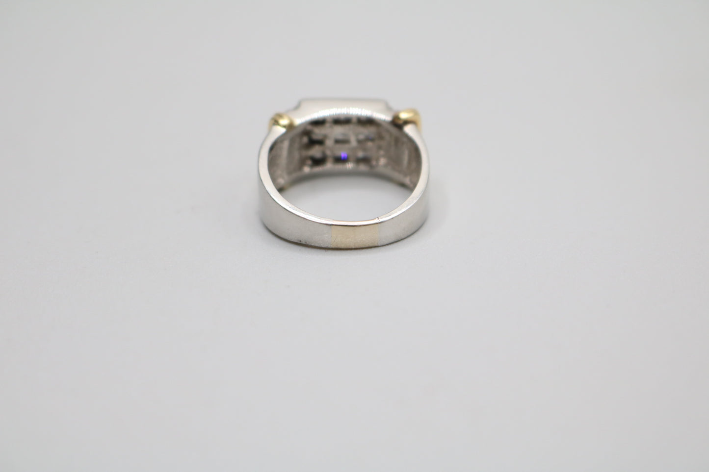 Platinum Invisible Set Princess Cut Diamond Cluster Ring with 18K Yellow Gold Accents (1.57 CTW) (Size 8 3/4)