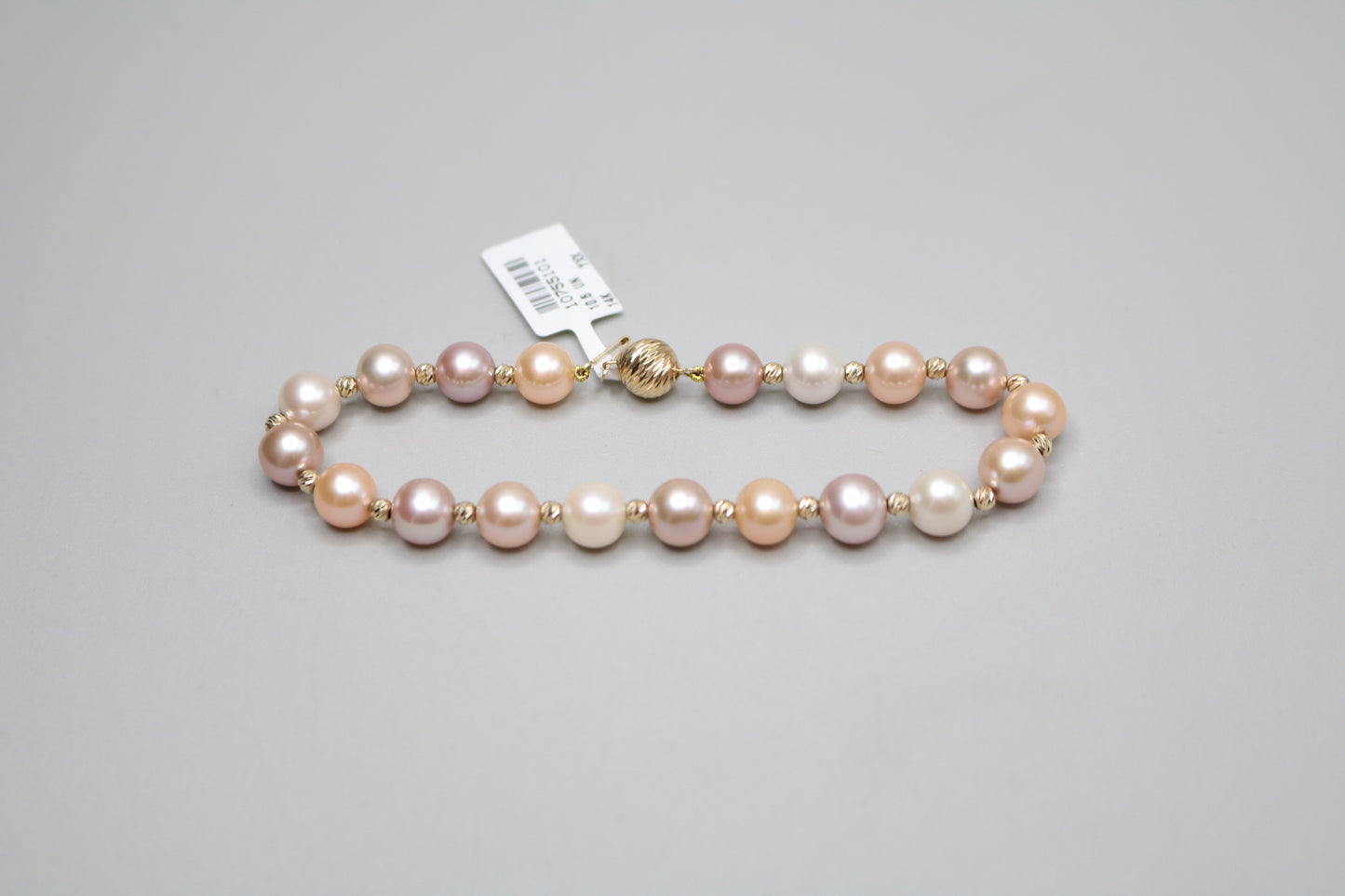 14K Yellow Gold Freshwater Pearl Bracelet (19.5 centimeters or 7.5")