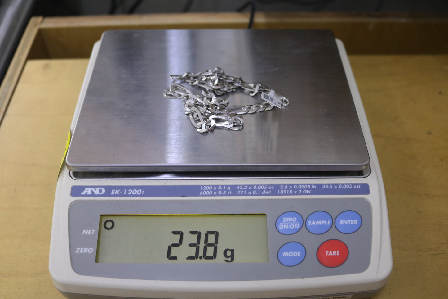 Silver Figaro Chain 22" & 3.5 cm 23.8 Grams