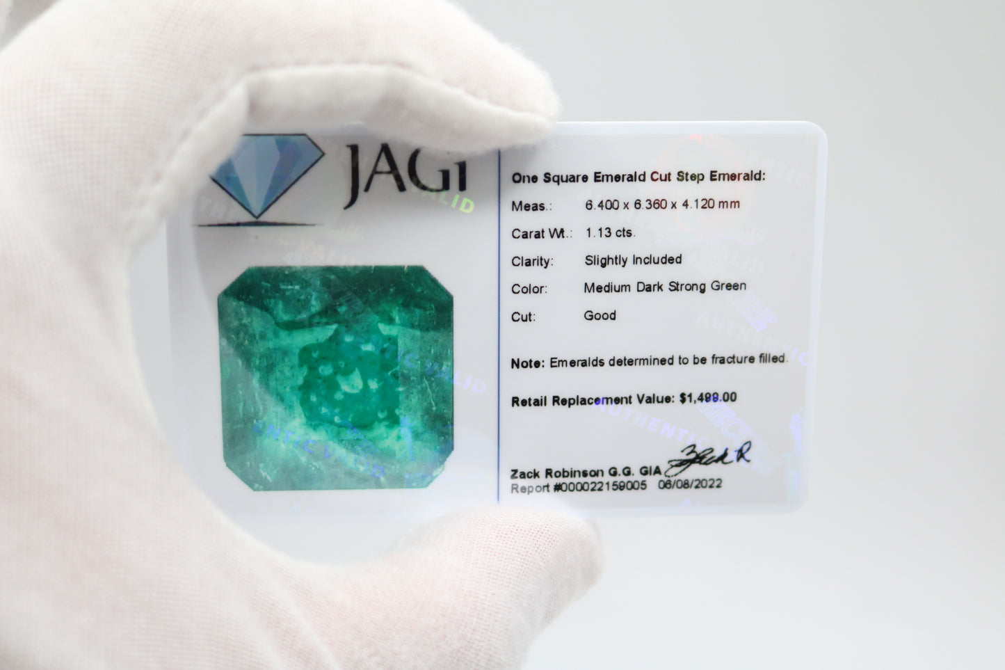 Square Emerald Cut Step Emerald (1.13 cts)