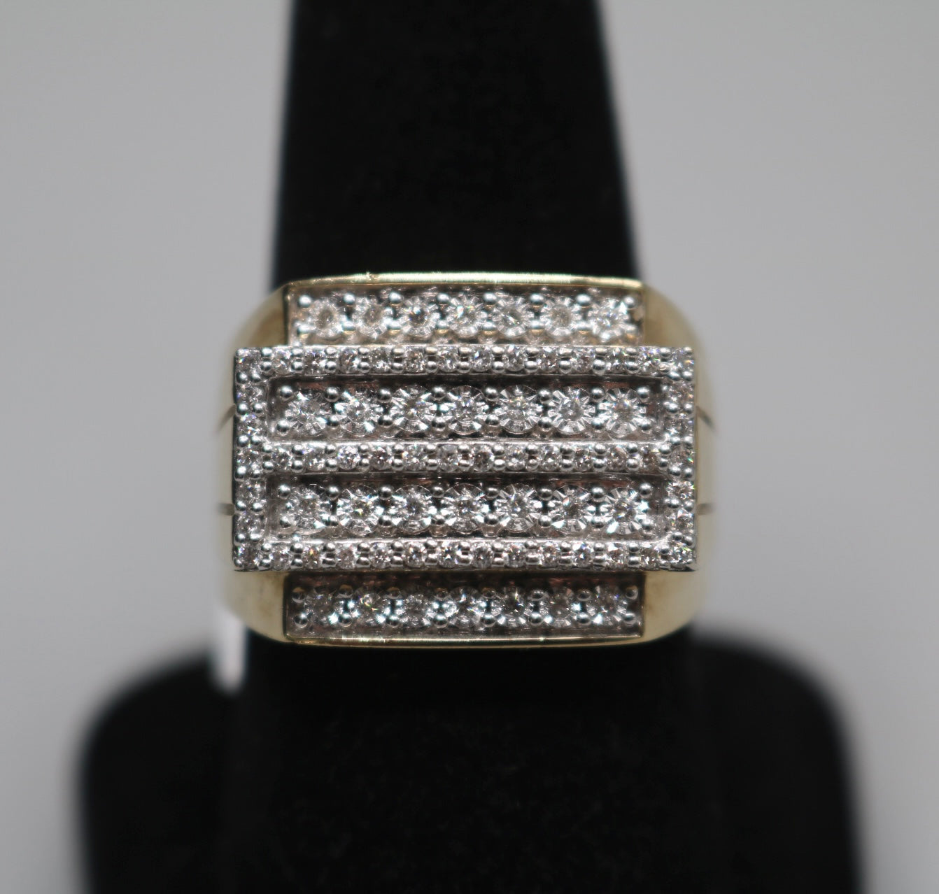 10K Yellow Gold Diamond Cluster Ring (Size 10) (Local pick-up only)