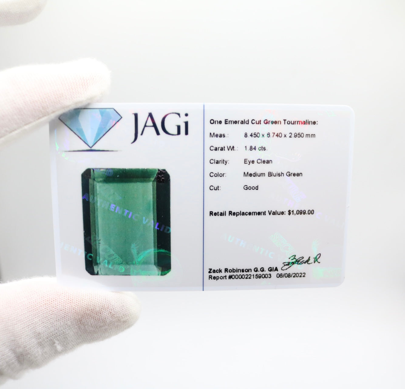 Emerald Cut Green Tourmaline (1.84 cts)
