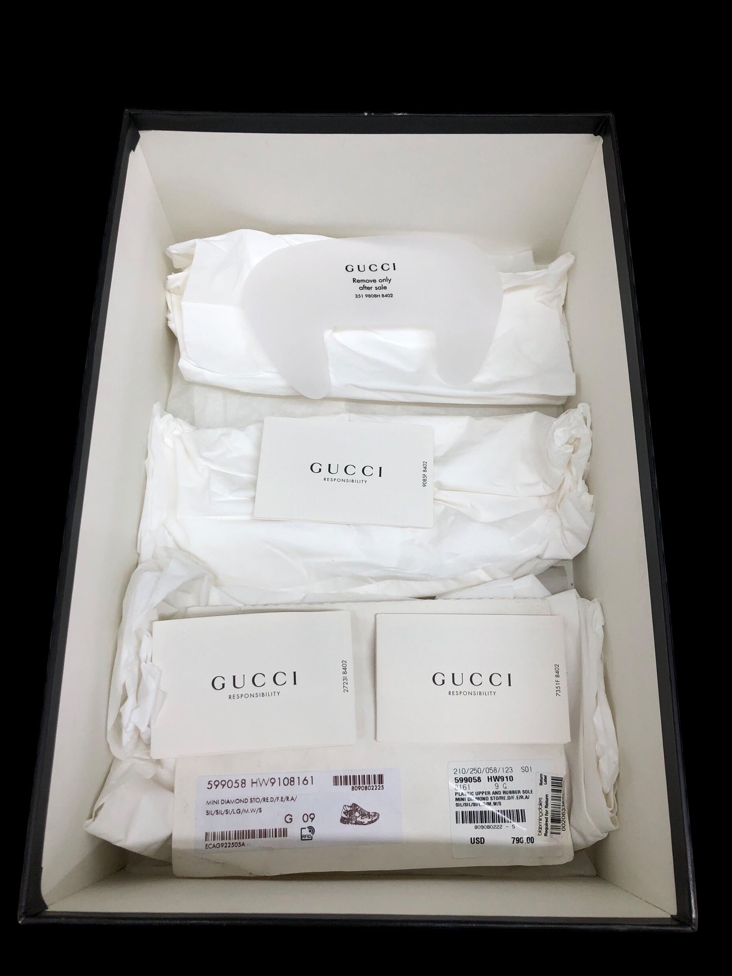 Gucci Ultrapace "Silver" 599058 HW910 8161 US Size 9