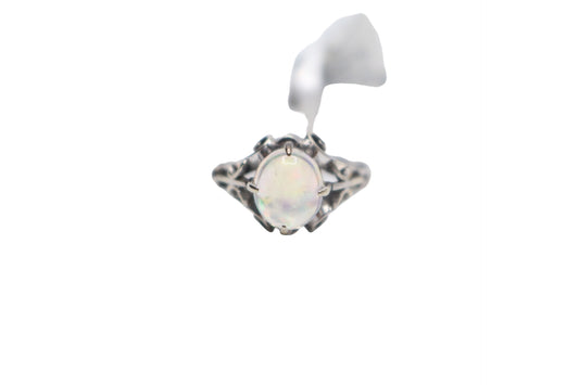 14k White Gold Opal Stone Ring (Size 6 1/4)
