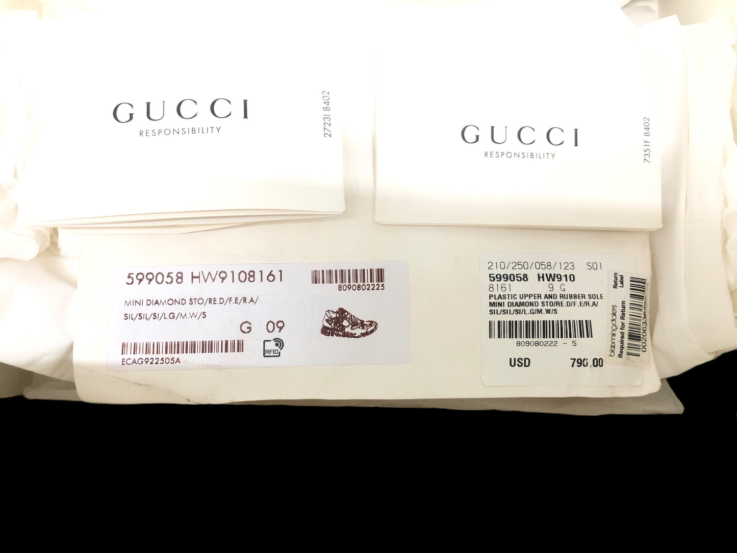 Gucci Ultrapace "Silver" 599058 HW910 8161 US Size 9