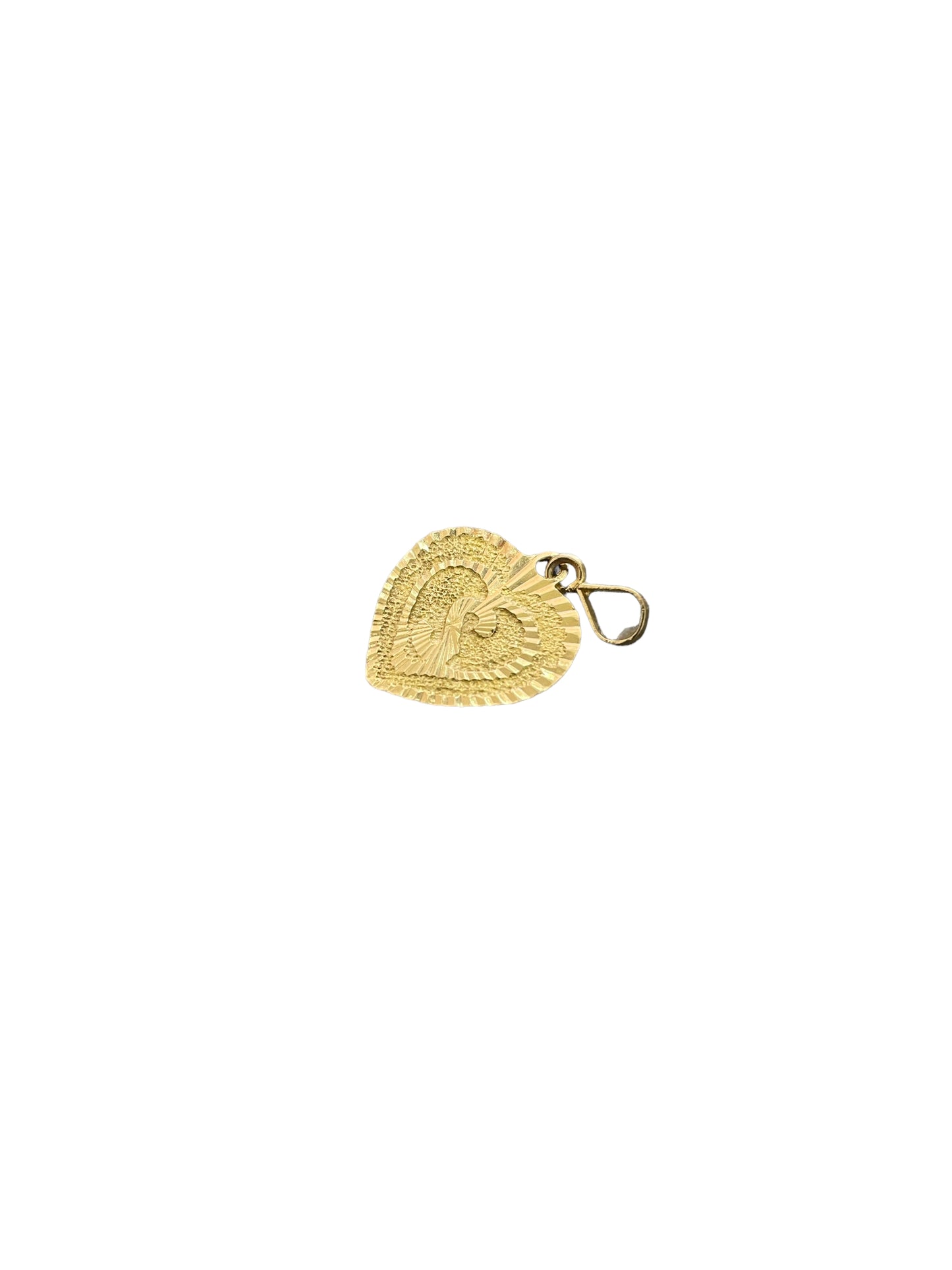 21K Yellow Gold Heart Shaped "S" Charm (1.2 Grams)