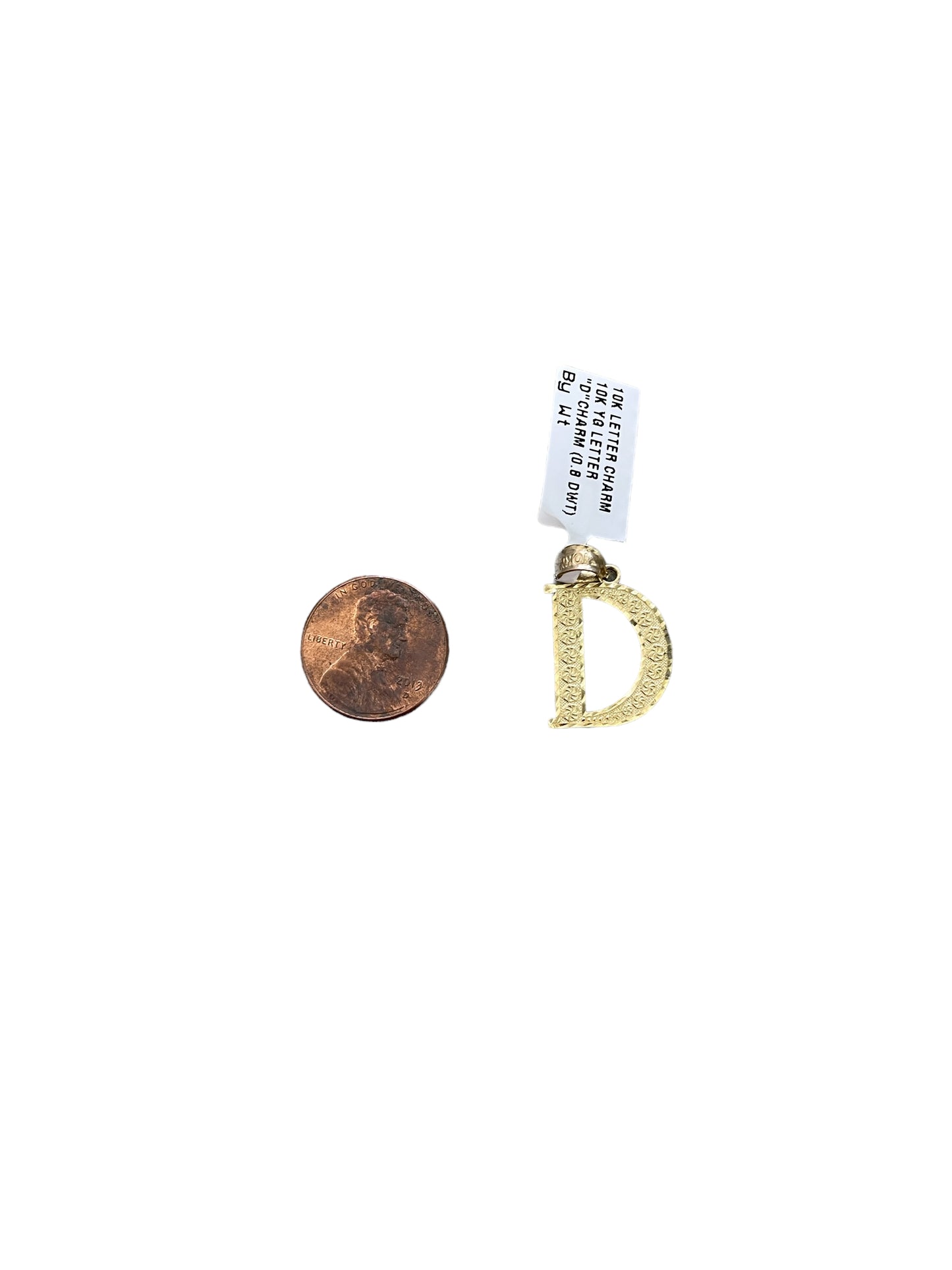 10K Yellow Gold Letter "D" Charm (1.3 Grams)