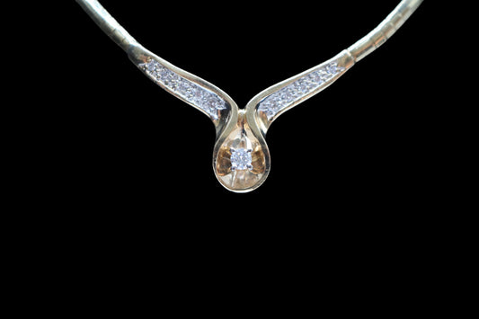14K Yellow Gold Diamond Necklace (0.32 CTW)