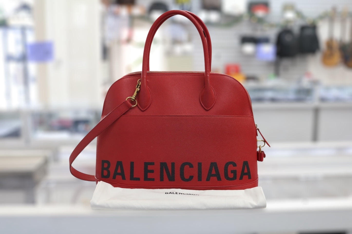 Balenciaga Red Ville Top Handle Crossbody Bag (Please Read)