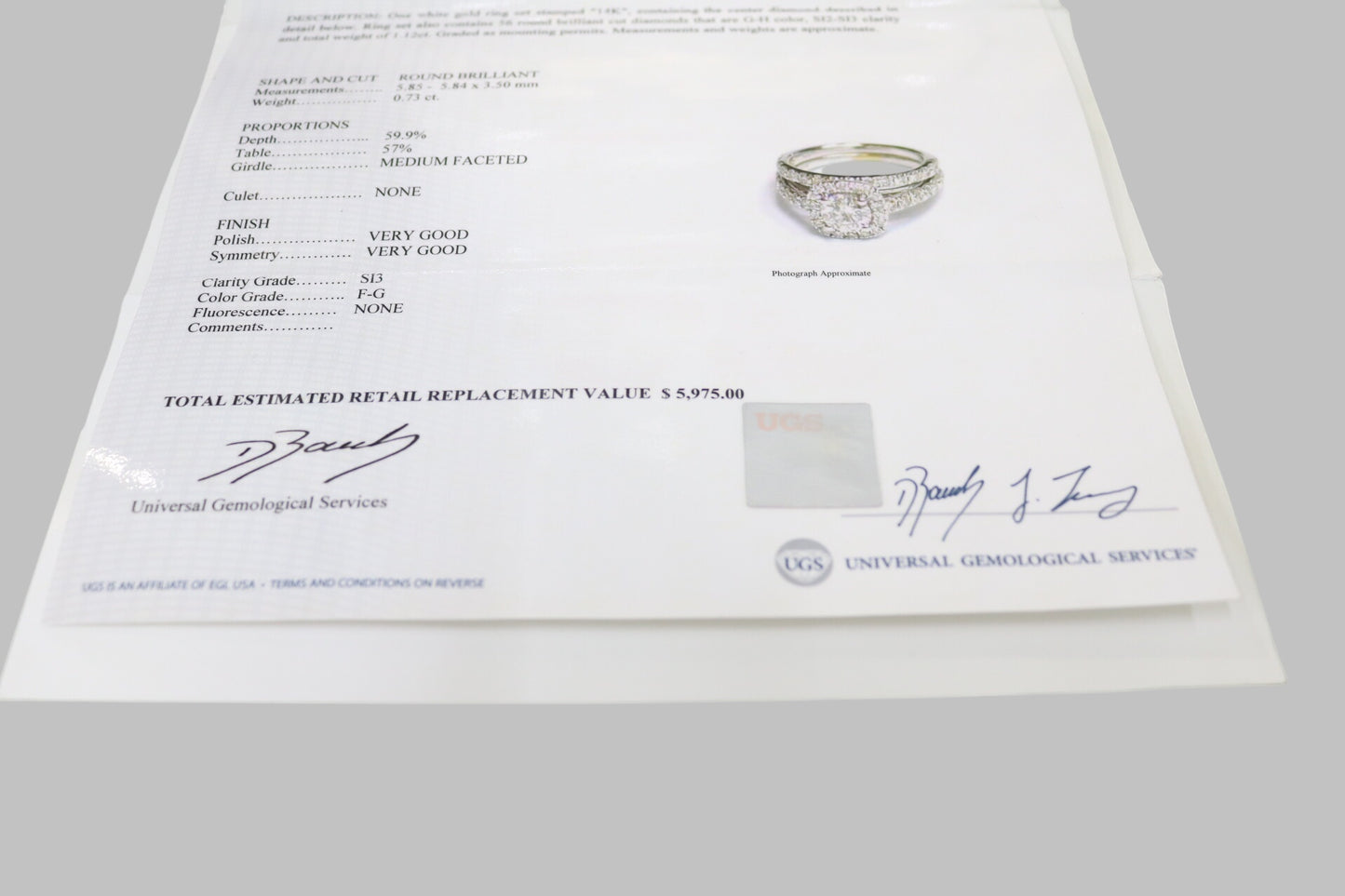 Radiant 14K White Gold Halo Wedding Set Ring, Size 4 & 1/2 (1.85 CTW)