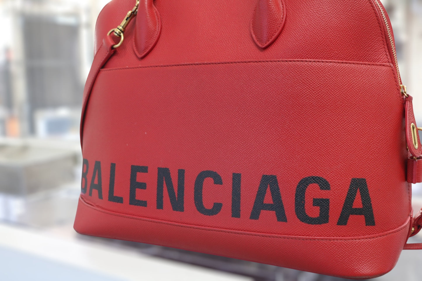 Balenciaga Red Ville Top Handle Crossbody Bag (Please Read)