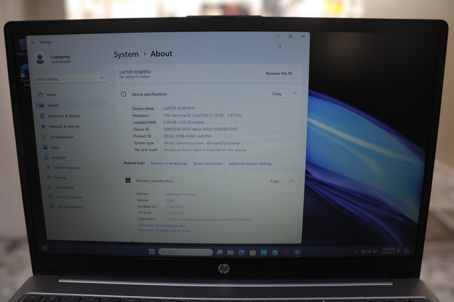 HP 15.6" FHD Intel Core i5-1335U 8GB 256GB 15-fd0025st Windows 11