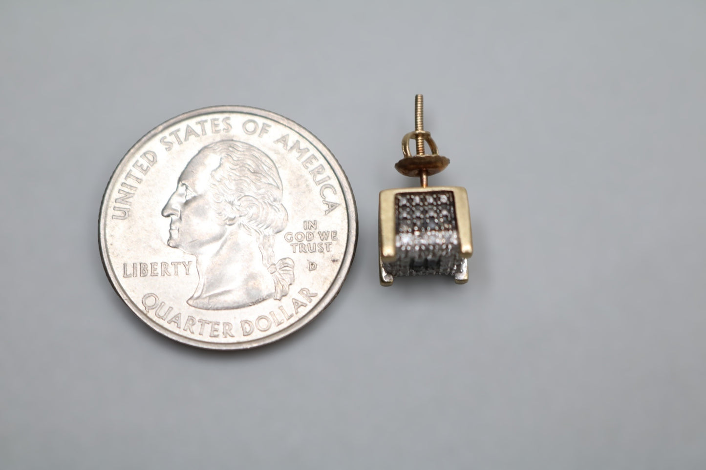 10K Yellow Gold Stud Diamond Single Earring (1.8 Grams)